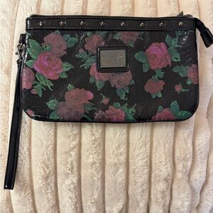 Betsey Johnson Black Floral Wristlet Betseyville